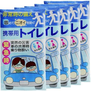 高分子吸収樹脂で固める 携帯トイレ アマゾン「持ち帰り袋付き 500ｃｃ 5P」の商品画像