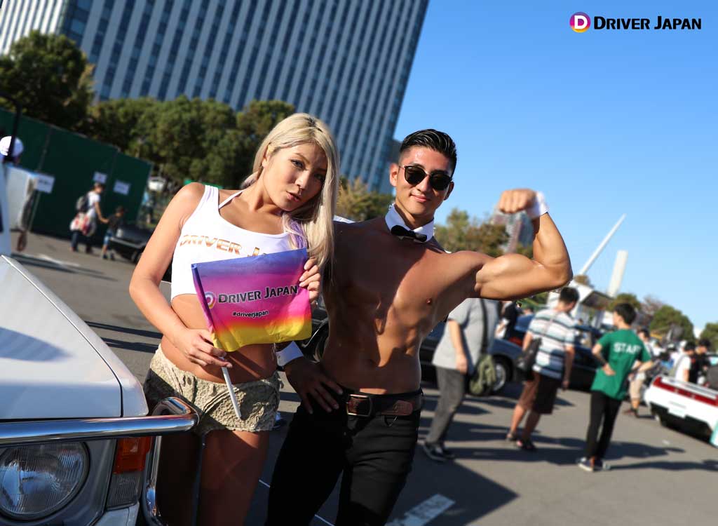 東京モーターフェスでLINAちゃんといすゞ・ジェミニとマッチョなお兄さんと撮影